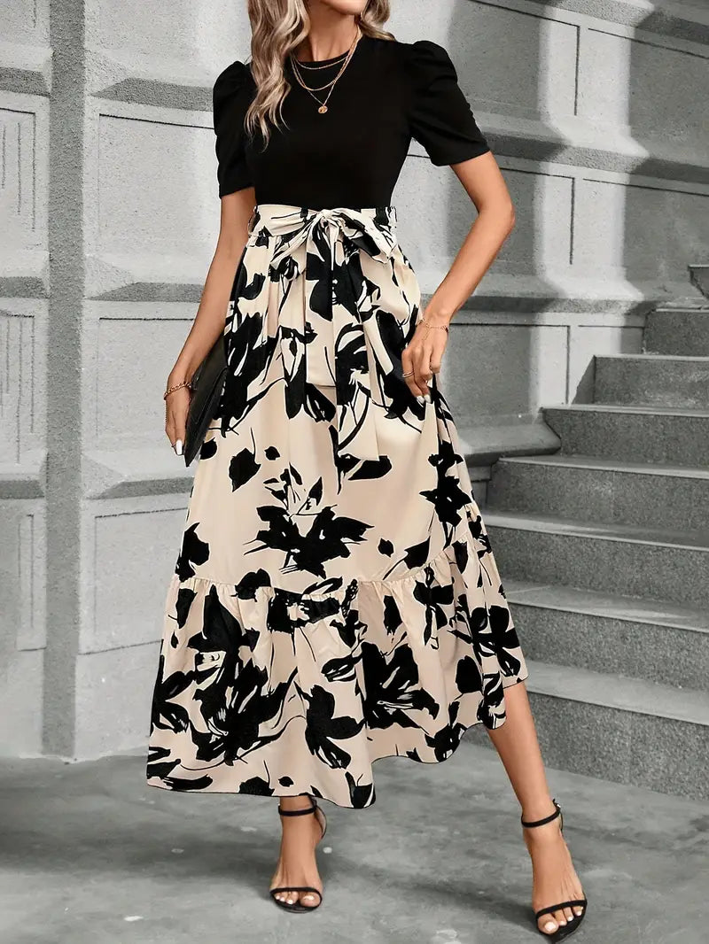 Julia – Elegant Bow-Tie Waist Maxi Dress for Women - Image 2