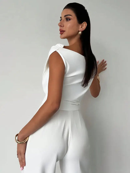 Luisa – Elegant Grace Draped Shoulder Top Blouse for Women - Image 7