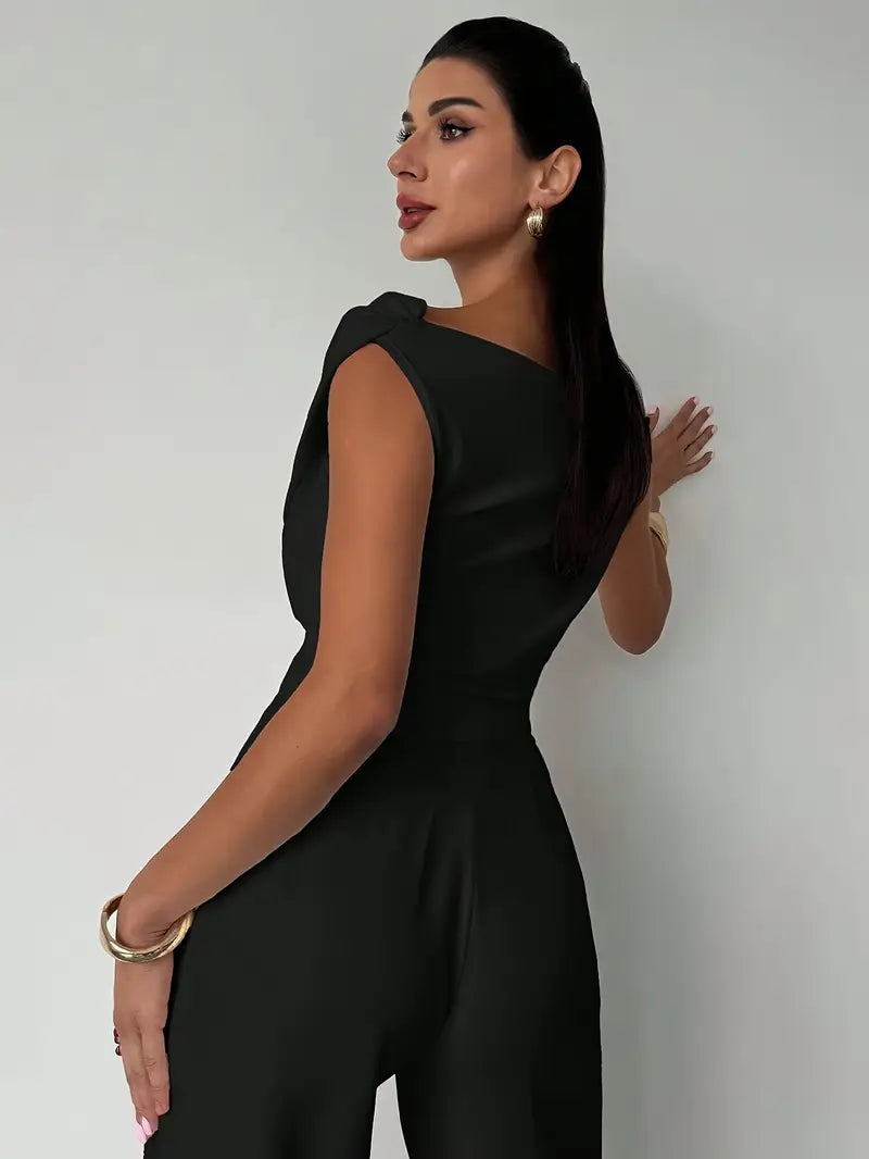 Luisa – Elegant Grace Draped Shoulder Top Blouse for Women - Image 13