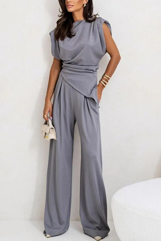 Laura – Elegant Allure Draped Two-Piece Set for Women - Image 1