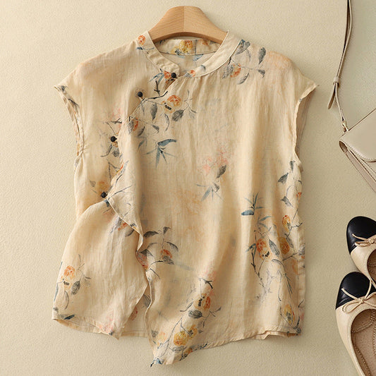 Elke – Women Vintage Sleeveless Blouse - Image 1