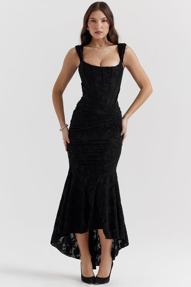 Petra – Elegant Evening Dress with Lace Accent for Women - Image 3