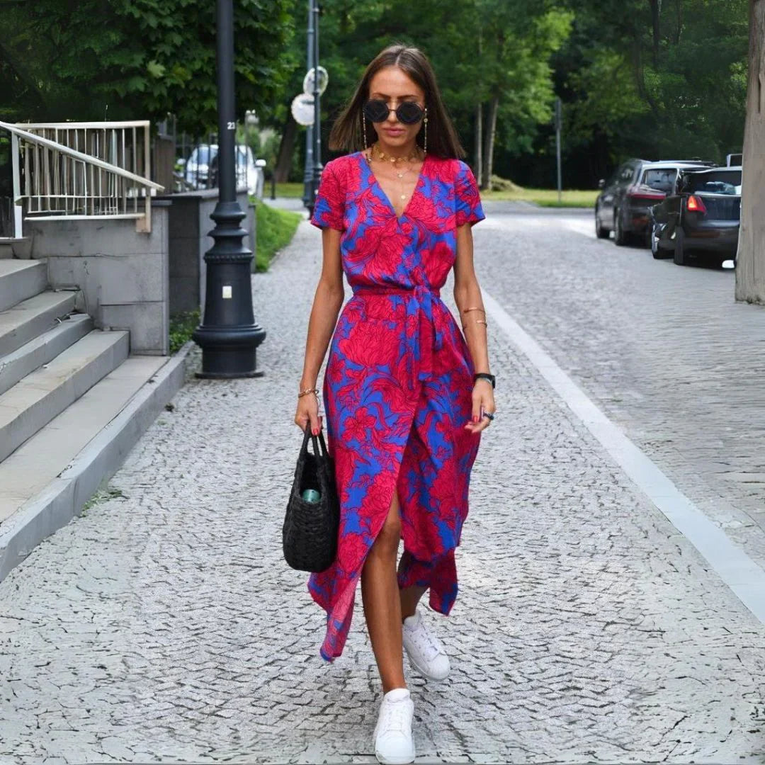 Sabine – Maxi dress with wrap and floral print - Image 2