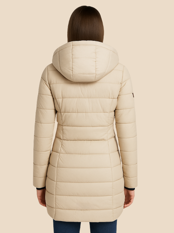 Natalia – Damska Kurtka Pikowana z Kapturem i Zamkiem Dwustronnym