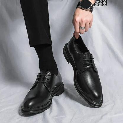 Karl – Men Shiny Lace-Up Derby Shoes - Image 2