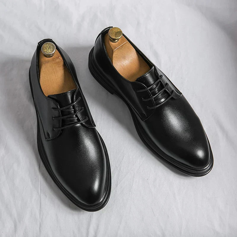Karl – Men Shiny Lace-Up Derby Shoes - Image 6