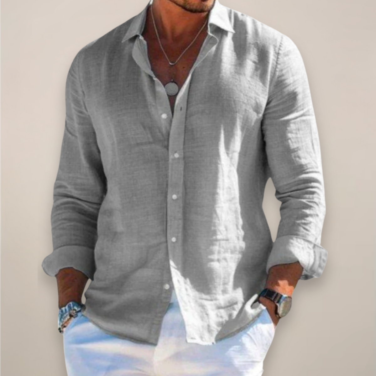 Marcel – Long Sleeve Button-Up Shirt - Image 1