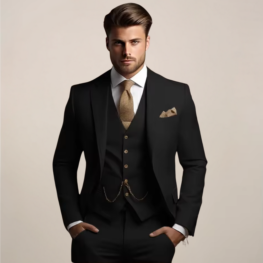 Garnitur męski trzyczęściowy damski slim fit z kamizelką - 4 - Livia-Moda