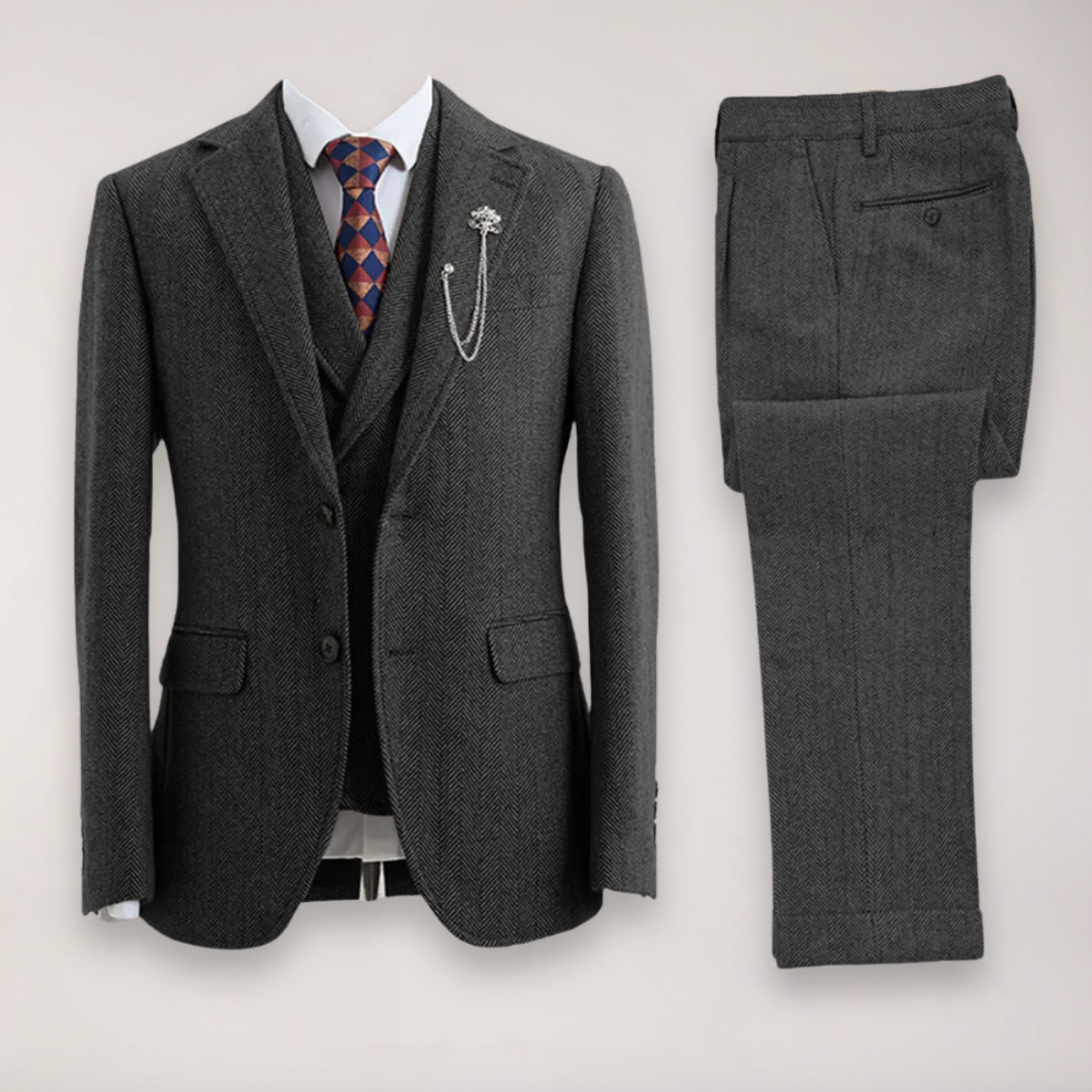 Walter – Tailored Herringbone Suit Jacket - Image 3