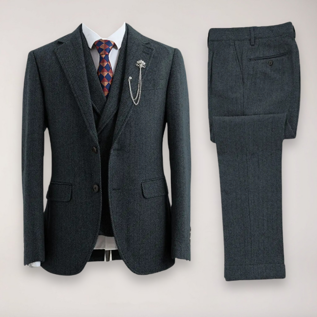 Walter – Tailored Herringbone Suit Jacket - Image 1