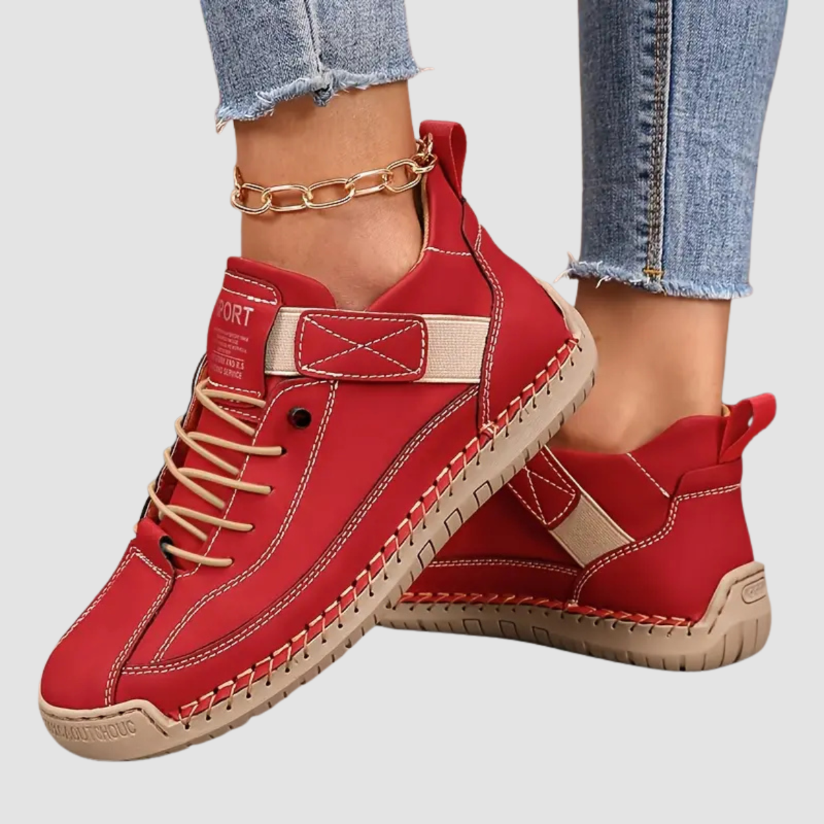Mara – Damskie sneakersy o sportowym kroju z kontrastowymi przeszyciami