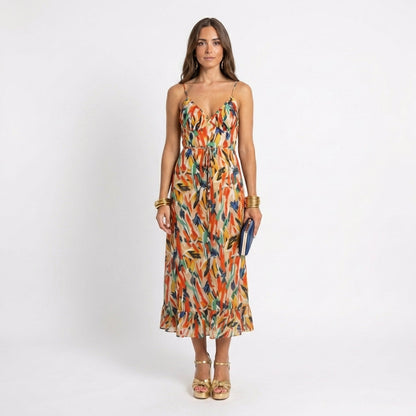 Emma – Elegant Printed with straps Dress for Women - Image 1