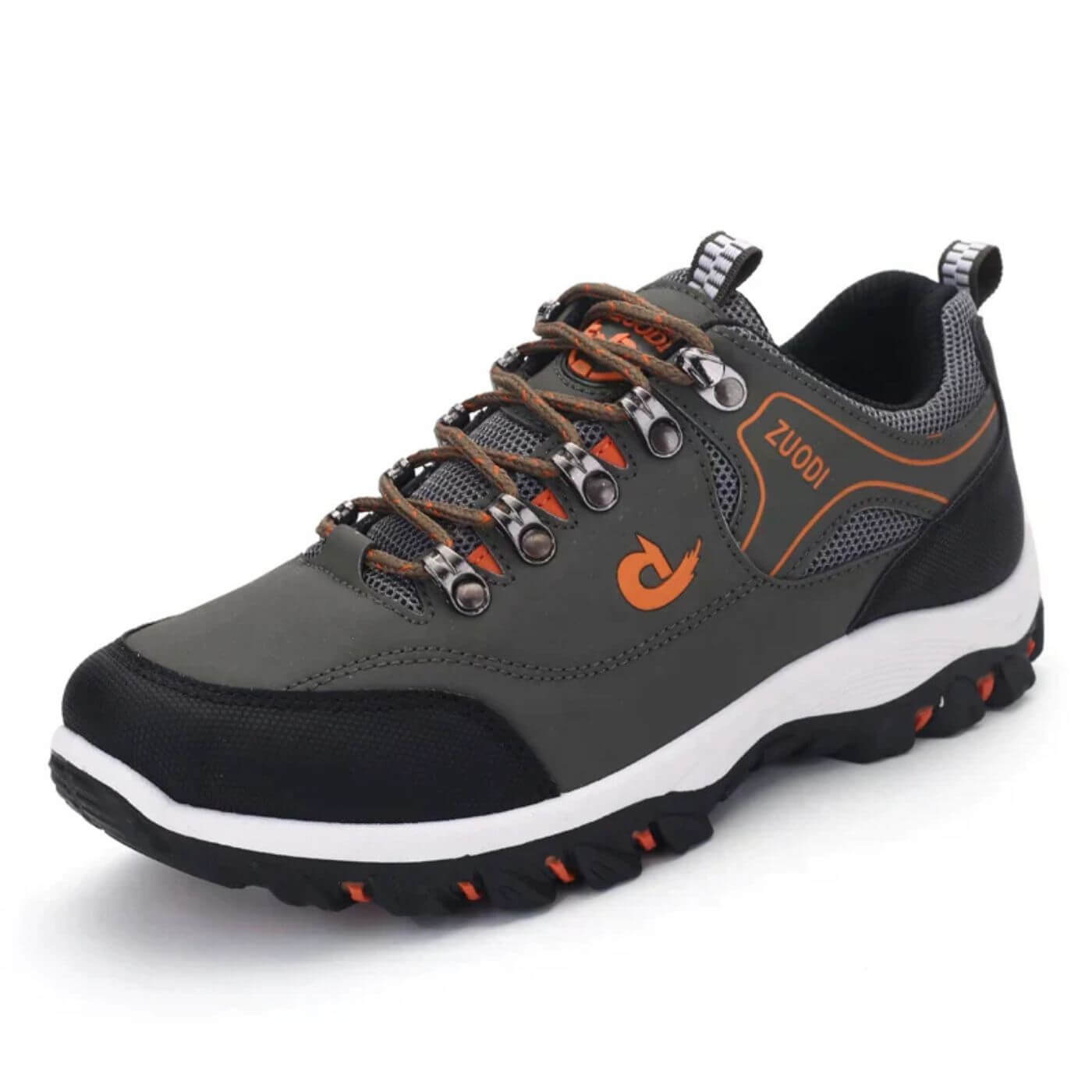 Orion - Buty sportowe męskie trekkingowe z czerwonymi detalami