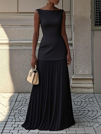 Claudia – Women  Sleeveless Pleated Dress - Image 3