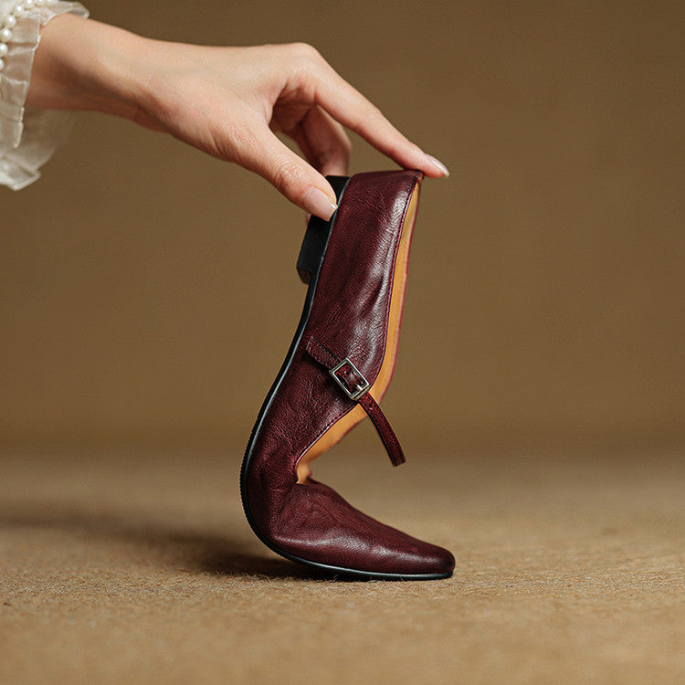 Elvira – Women Mules Pointed Toe Mary Jane Strappy Flats - Image 13