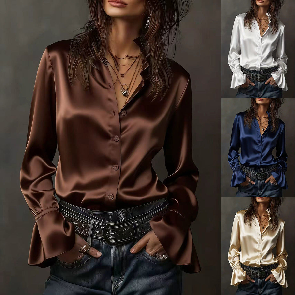 Karin – Women Elegant Silk Blouse - Image 1