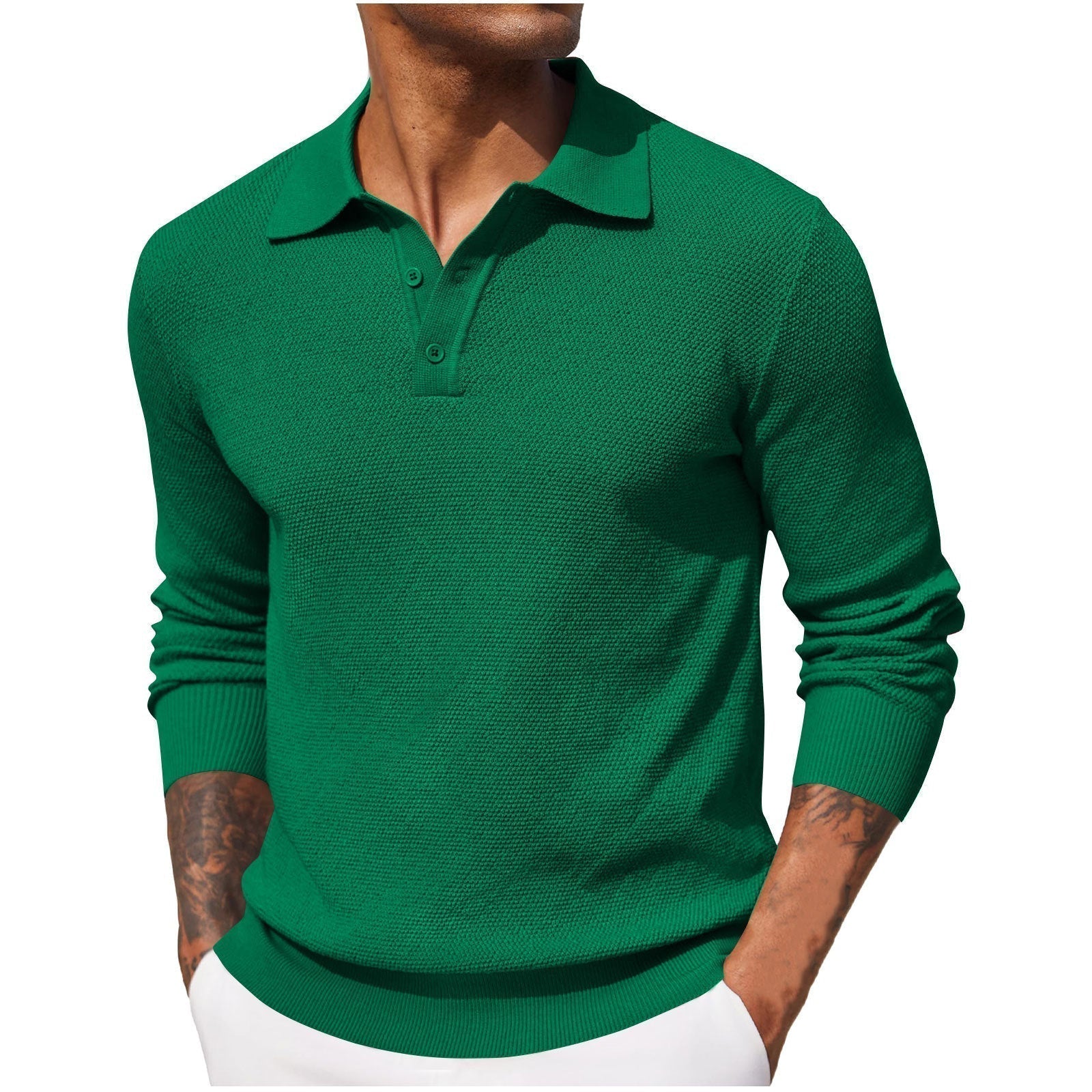 Rene – Long sleeves Breathable Polo shirt - Image 4