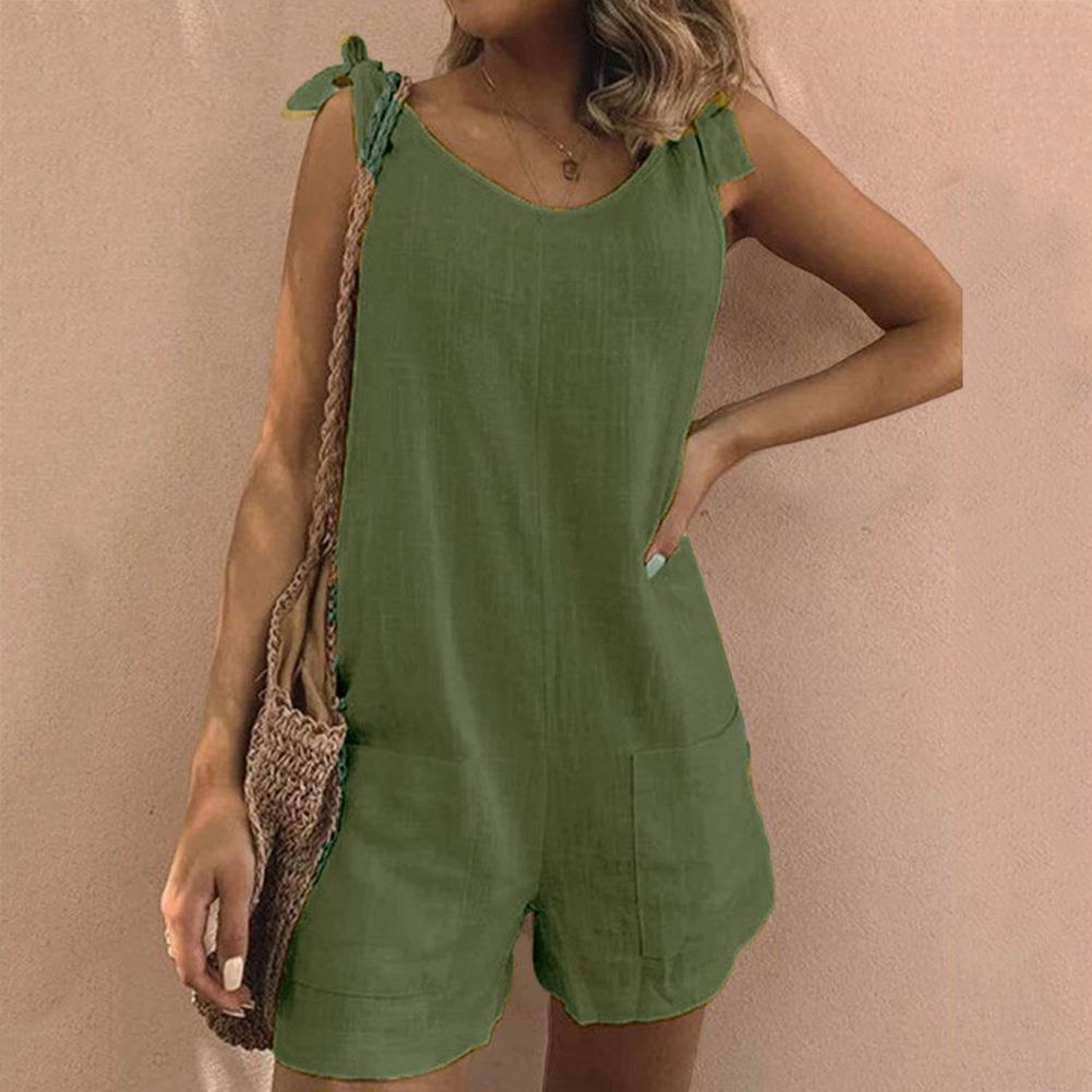 Lina – Women Bow Strap Pocket Playsuit - Image 5