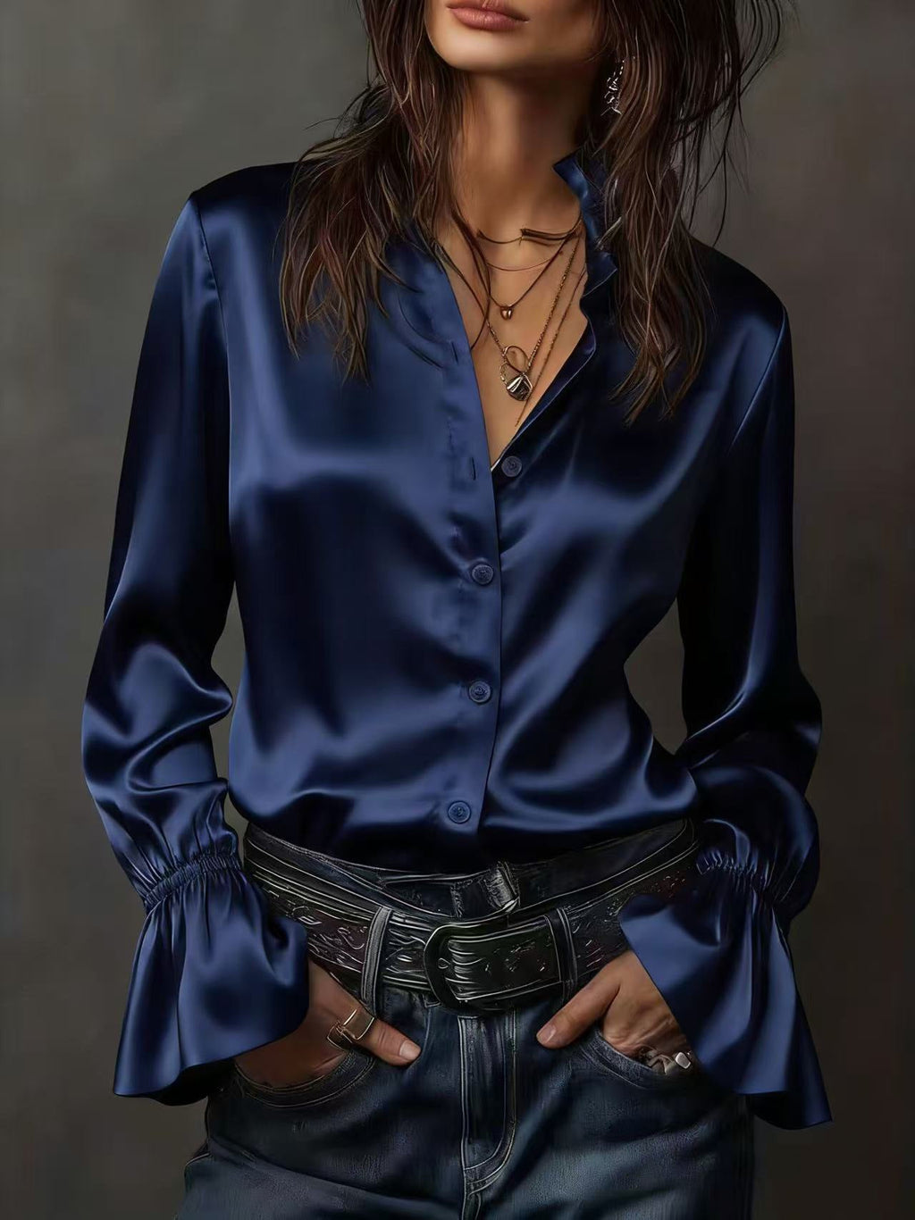 Karin – Women Elegant Silk Blouse - Image 8