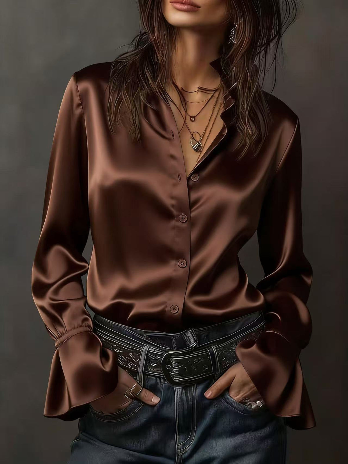 Karin – Women Elegant Silk Blouse - Image 6