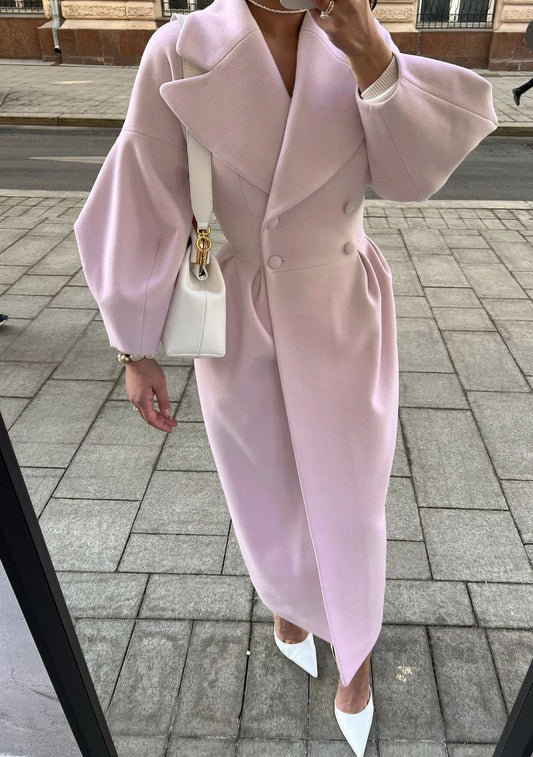 Elena - Długi welna płaszcz oversize dla kobiet