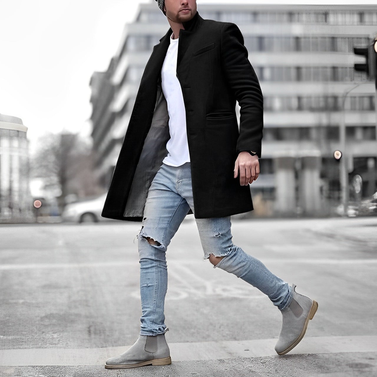 Henry – Męski elegancki płaszcz o prostym kroju