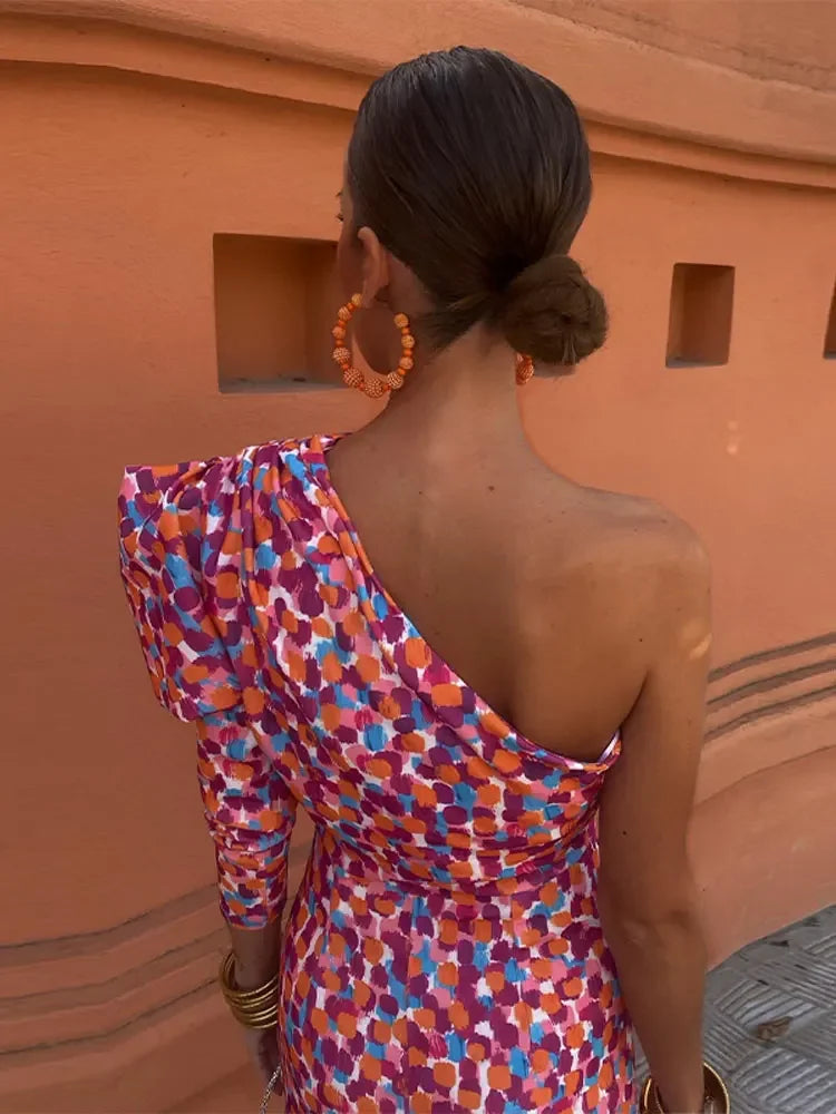 Renate – One-Shoulder Pleated Midi Dress - Image 6