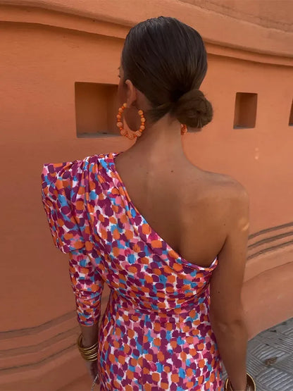 Renate – One-Shoulder Pleated Midi Dress - Image 6