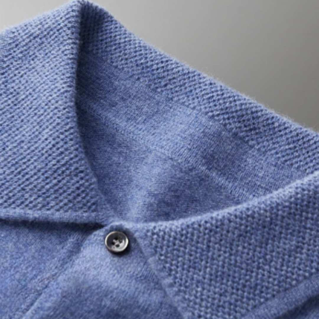 Leonardo – Męski sweter polo z dzianiny