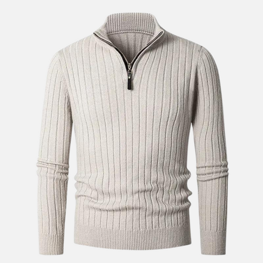 Adrian – Męski sweter z prążkowanej dzianiny