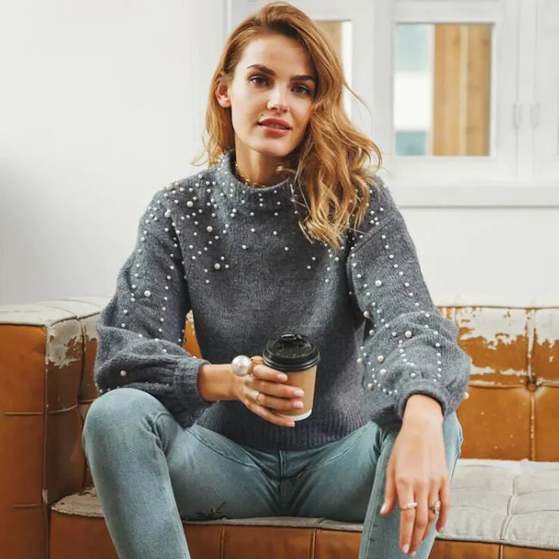 Lieselotte – Women Pearl Detail Sweater - Image 19