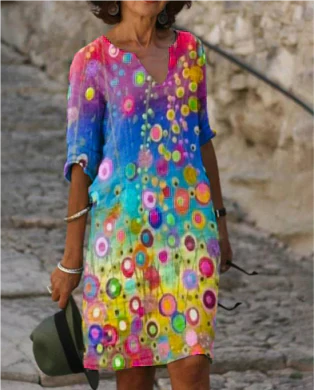 Marie – Midi-Kleid für Damen mit Blumenmuster und V-Ausschnitt - Image 5