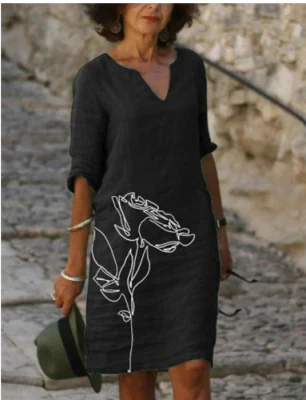 Marie – Midi-Kleid für Damen mit Blumenmuster und V-Ausschnitt - Image 2