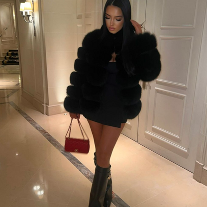 Sienna – Damska elegancka zimowa sztuczna futrzana kurtka