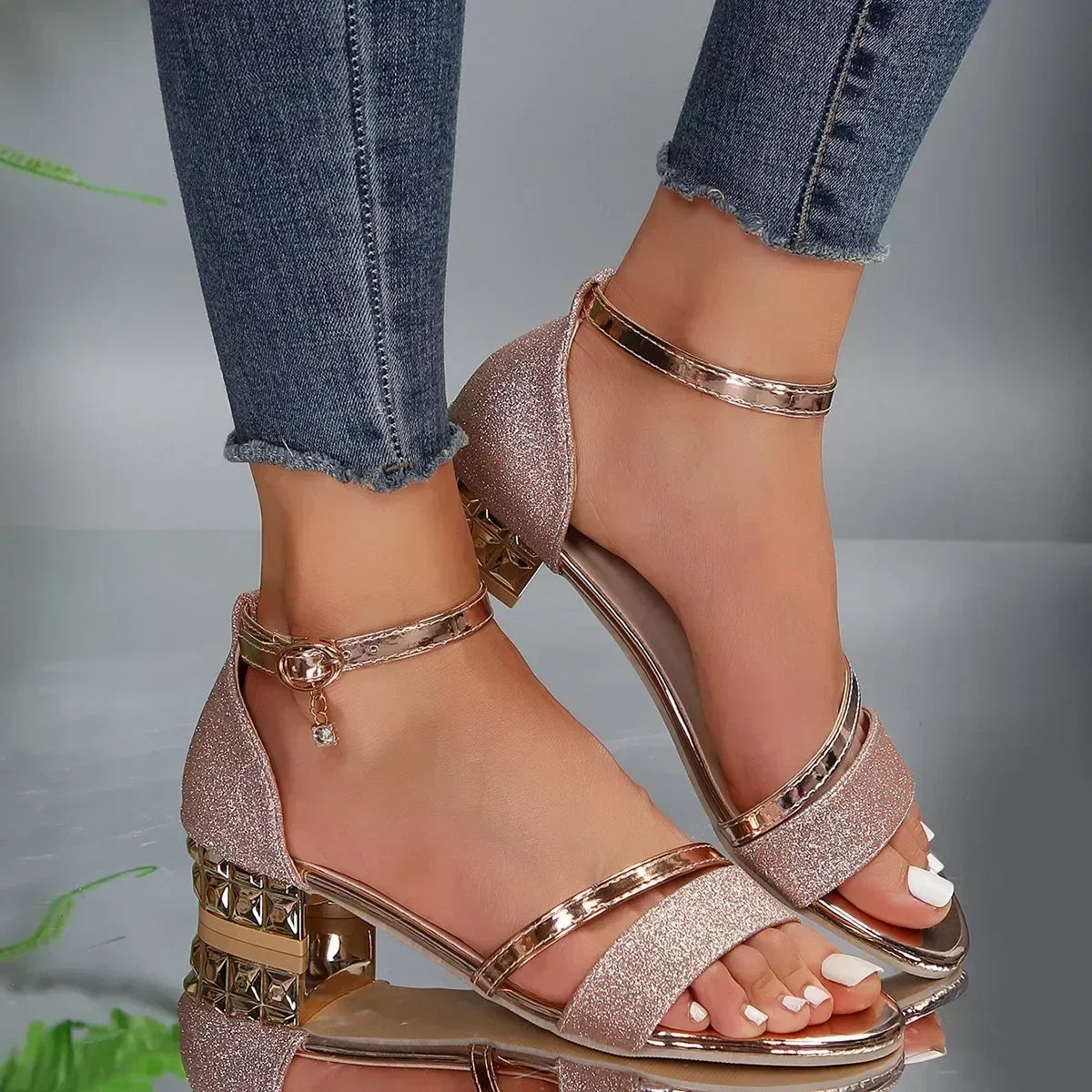Ella – Women Sparkling Block Heels - Image 2