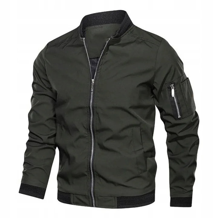 Męska kurtka typu bomber o kroju slim fit z zamkiem błyskawicznym - J&B; - 2 - Livia-Moda