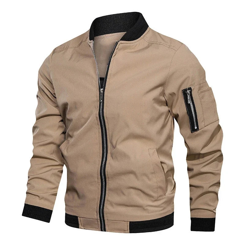 Męska kurtka typu bomber o kroju slim fit z zamkiem błyskawicznym - J&B; - 4 - Livia-Moda