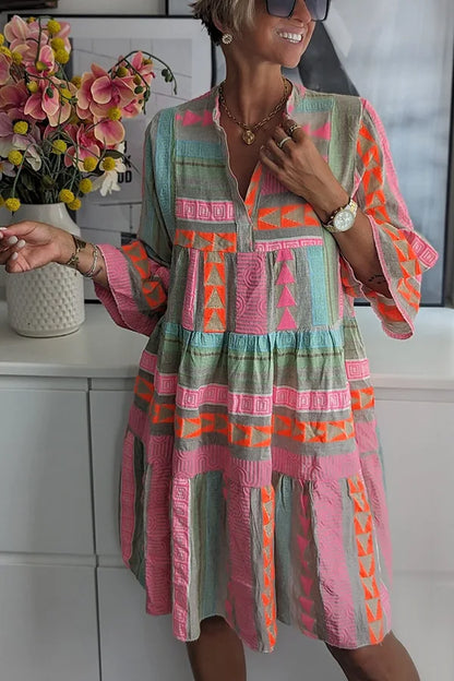 Elvira – Women Bohemian cotton and linen Dress - Image 3