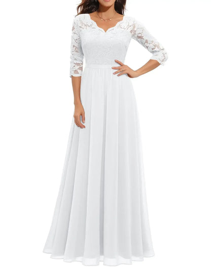 Sandra – Women Elegant Lace Evening Dress - Image 7