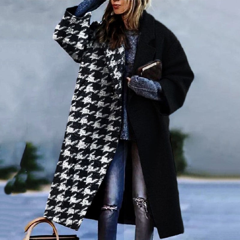 Lena – Oversize Płaszcz Damski w Modną Kratę
