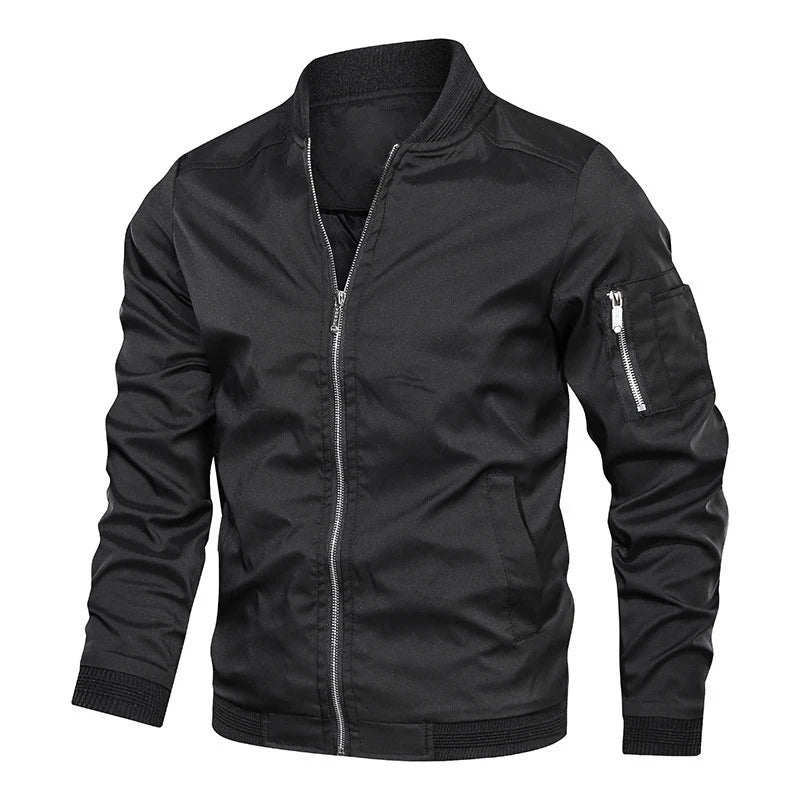 Męska kurtka typu bomber o kroju slim fit z zamkiem błyskawicznym - J&B; - 14 - Livia-Moda