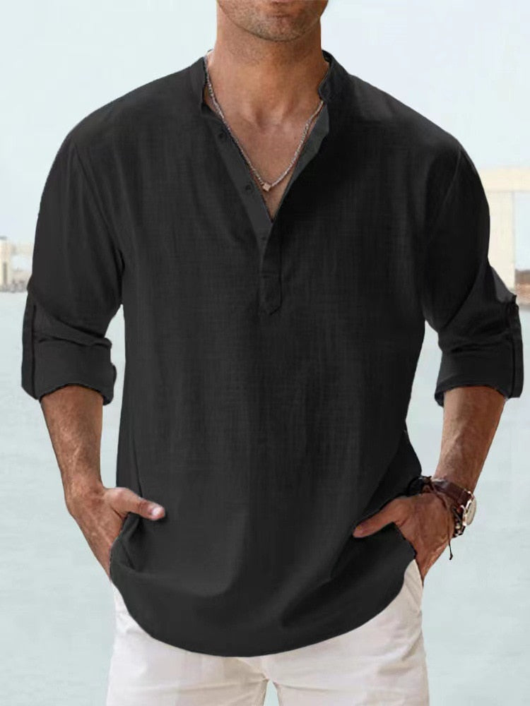 Markus – Casual Henley Summer Shirt Shirt for Men - Image 7