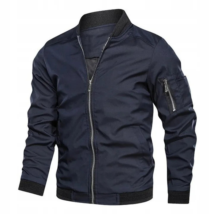 Męska kurtka typu bomber o kroju slim fit z zamkiem błyskawicznym - J&B; - 1 - Livia-Moda