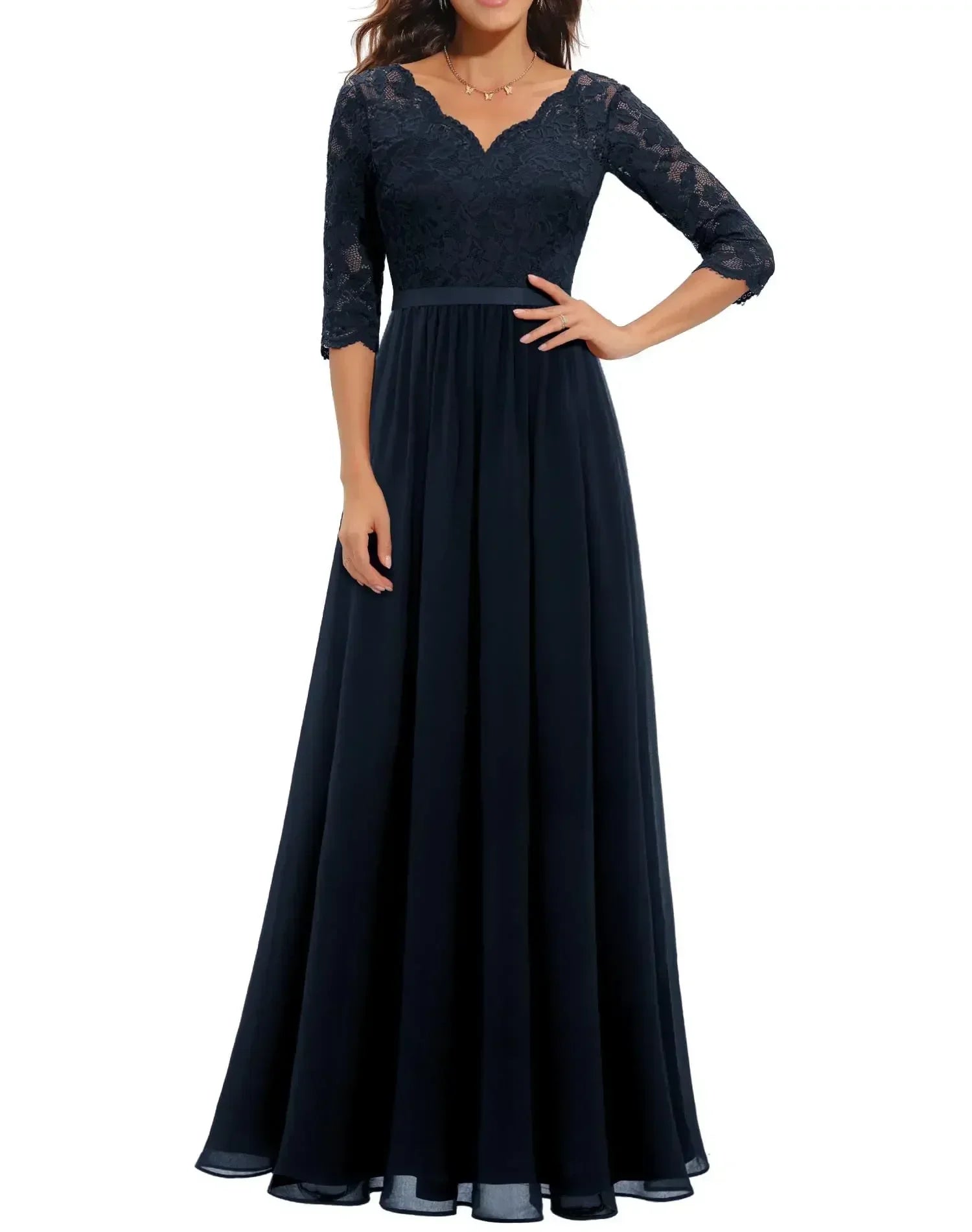 Sandra – Women Elegant Lace Evening Dress - Image 8
