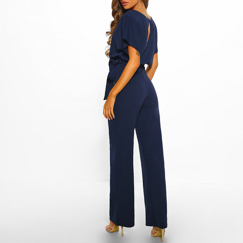 Annika – Women Elegant Belted Jumpsuit - Image 1