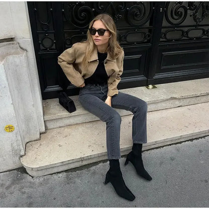 Amara - Krótka kurtka z zamszu dla kobiet