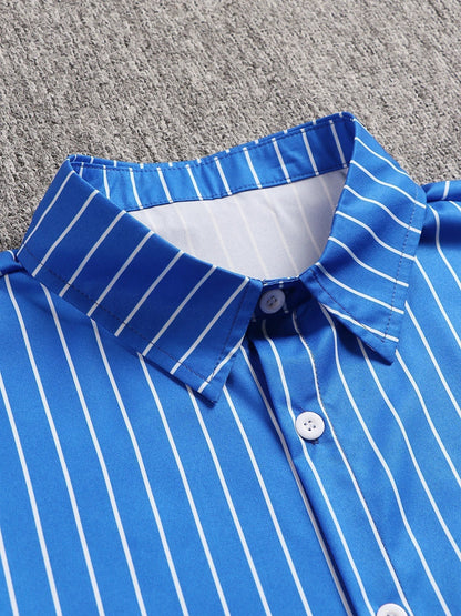 Arthur – Smukła koszula męska w pionowy wzór smart casual