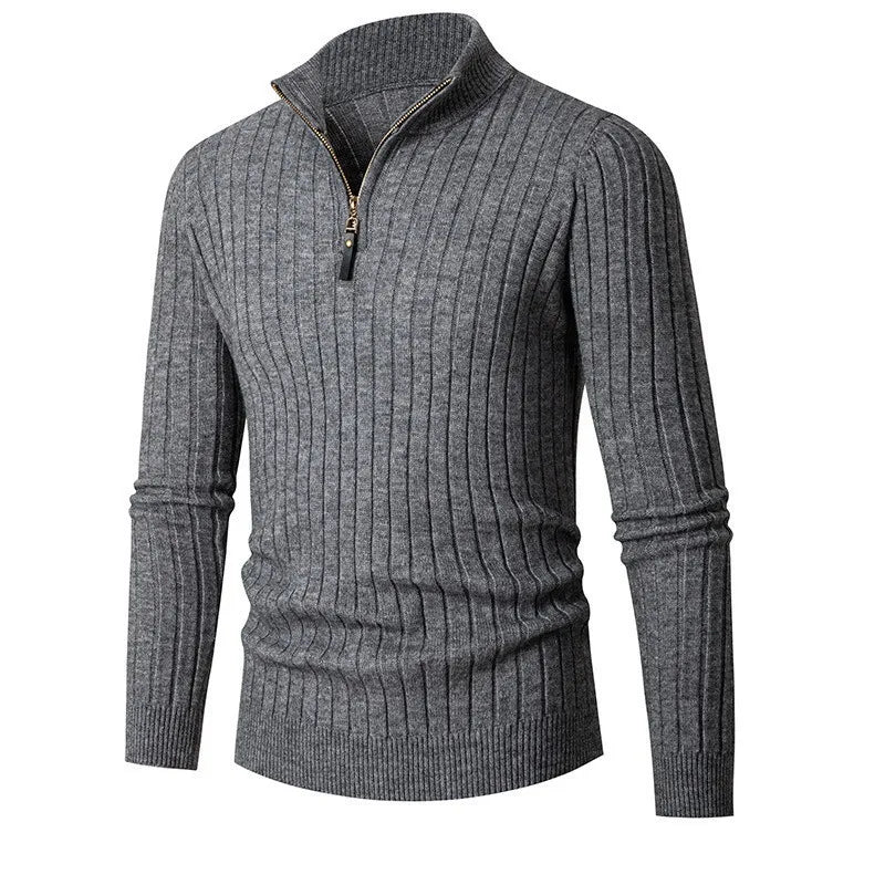 Adrian – Męski sweter z prążkowanej dzianiny