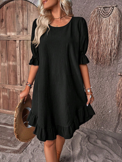 Ilka – Women Ruffled Hem Dress - Image 4
