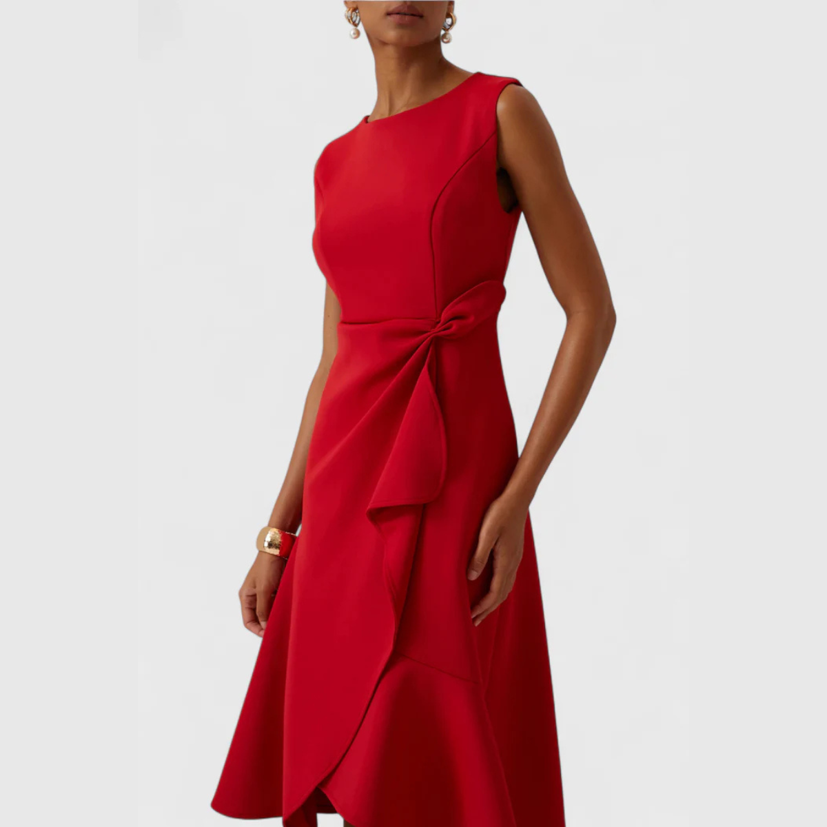 Lena – Women Draped Asymmetric Formal Dress - Image 14